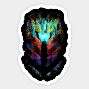 Scifi alien techno head Sticker